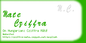 mate cziffra business card